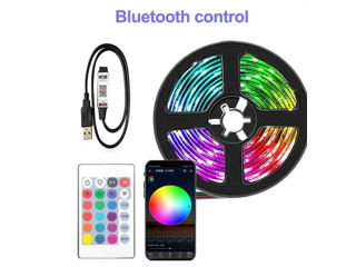 Banda LED USB 5V cu telecomanda si aplicatie Bluetooth Banda LED pentru decorare LED Mood Lights cu foto 10