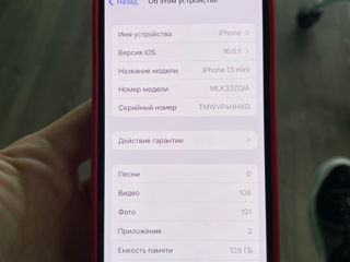 iPhone 13 mini RED 100% 128 GB foto 8