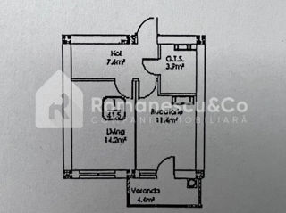 Apartament cu 1 cameră, 41 m², Buiucani, Chișinău foto 2