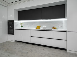 Bucătărie liniară în stil modern, Rimobel, MDF vopsit lucios, culoare Alb foto 8