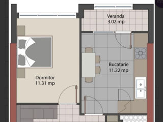 Apartament cu 1 cameră, 44 m², Botanica, Chișinău foto 3