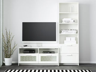 Living IKEA Brimnes Alb 180x41x190 cm, livrăm gratuit фото 2