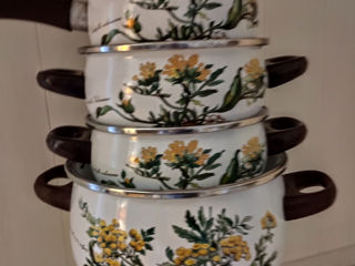 Набор из 4 немецких кастрюль Villeroy and Boch Vintage Botanica.