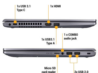 Продаю Ноутбук 15.6" ASUS VivoBook X515JA Slate Gray. DDR4 12Gb, С металлическими ножкам foto 4