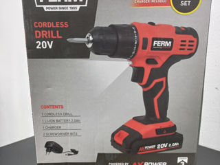 Ferm Cordless Drill 20V.  850 lei