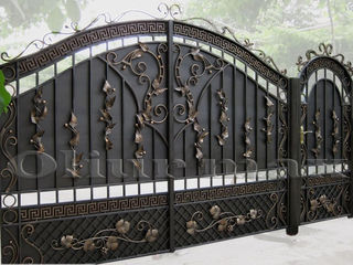 Porți , garduri , balustrade , copertine, gratii , uși metalice ,alte confecții din fier forjat.
