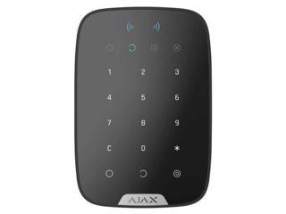Ajax Wireless Security Touch Keypad "Keypad Plus", Black, Encrypted Contactless Cards And Key Fobs
