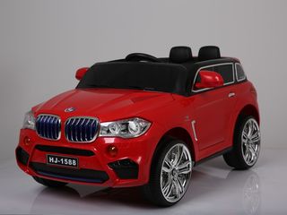 Машина BMW аккумуляторная красная, нагрузка 30кг, мягкие сидения, 12V,  MP3, 2 мотора, пульт.