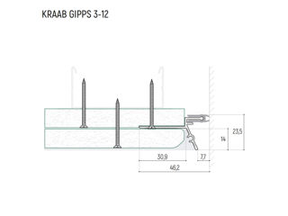 Profil din aluminiu de umbra KRAAB GIPPS 3-12 si 3-15 KS3-123-15 foto 3