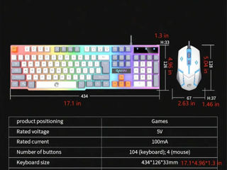 Tastatură Gaming RGB Raiku T26 + Mouse cadou foto 5