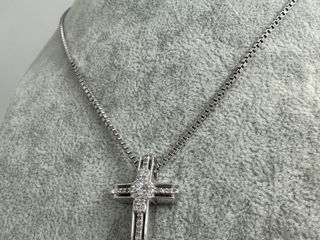 Cruce exclusivă aur alb 585 , diamante,  Эксклюзивный крест, золото 585 , бриллианты foto 2