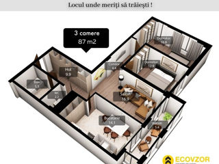 Apartament cu 2 camere, 83 m², Poșta Veche, Chișinău foto 4