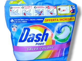 Dash 3 in 1 salve colore detergent capsule, 64 spălări foto 9
