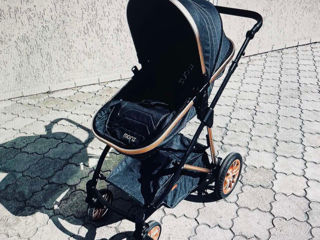 Carucior 2 in 1 transformabil Moni Midas Black + Scoica auto 0-13kg Moni Thira Black foto 4