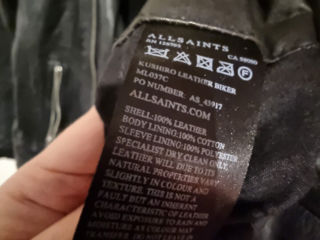 All Saints Kushiro Leather Jacket размер M foto 6