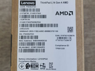 Lenovo Thinkpad L14 Gen4. Ryzen 5 Pro-7530u. Ram-16ddr5. Ssd-512gb. Fulhd Ips. Nou!