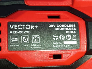 Новые поступления!!! Безщёточный  Шуруповёрт VEB20230 20V 70NM VECTOR+ foto 8