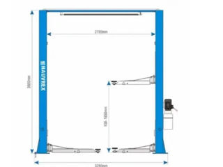 Подъемник 2-ух стоечный Hauvrex 4т с верхн.синхрониз. 380V HTL3040 foto 3