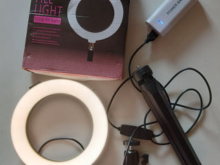 200 lei-Lampă, Selfie ring 16 cm. Luminozitate,culoare reglabila. Cu mini tripod. Lucreaza de la USB