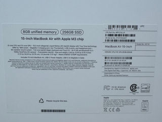 Vind Macbook Air 15 M3 / 2024 / New / 8/256Gb / Midnight / Sigilat foto 2