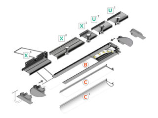 Profil din aluminiu pentru mortare GROOVE 10 pentru banda LED - anodizat 2m - set complet foto 8