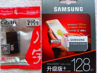 Micro sd samsung evo plus 128gb+sd adaptor - 450 lei. original! usb 2.0 adaptor - cadou. foto 1