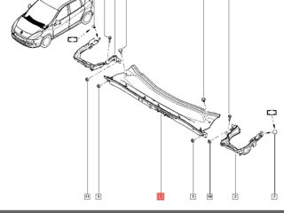 Inlocuit mocheta / panou protectie apa parbriz Renault Grand Scenic 3 Panou parbriz - 668100006R foto 3