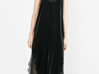 Set Zara din velvet rochie + kimono (cardigan) foto 2