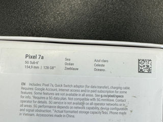 Google Pixel 7a Blue 128gb Sigilat Original foto 3