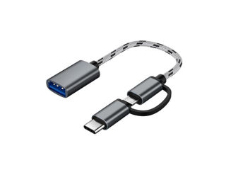 OTG кабель / Micro usb +Type-c to USB 3.0