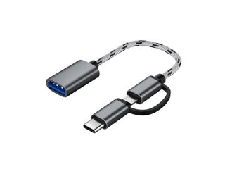 OTG кабель / Micro usb +Type-c to USB 3.0 foto 1