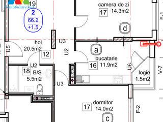 Apartament cu 2 camere + living,Codru,str.Cobzarilor! foto 9