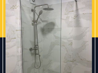 Perete din sticlă transparentă pentru duș și cada de baie  / душевые перегородки из стекла foto 6