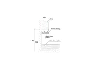 Plinta umbra profil aluminiu KRAAB GIPPS KSU2G - 1m foto 3