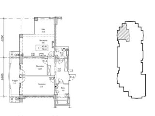 Apartament cu 2 camere, 79 m², Botanica, Chișinău foto 2