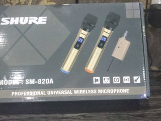 Радиосистема(новая) "SHURE SM-820A"(2 микрф. одна база) foto 1