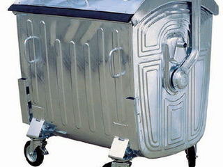 Containere zincate pentru deseuri menagere cu volum 1100 litre оцинкованные контейнеры для мусора foto 1