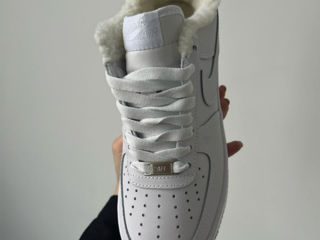 Nike Air Force 1 Low White Unisex cu blana / с мехом foto 4