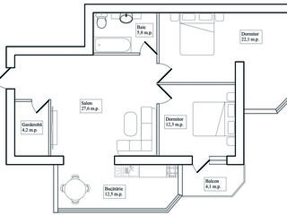 Euroreparație 2 dormitoare + salon + garderobă 86 m2 ( 650 euro/m2 ) foto 7