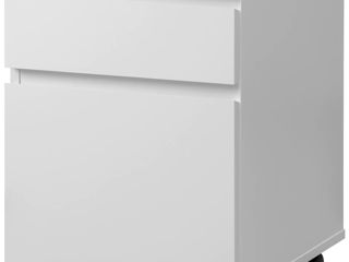 Comodă pentru oficiu minimalistă IKEA (Alb) cu rotile foto 3