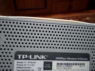 Wi-Fi роутер TP-Link TL-WR840N 80 лей foto 2