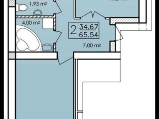 2-rm apt., 67 м², 7/9 fl.
