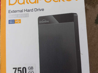 HDD portable Union Sine Data Pochet, 750 GB, USB 3,0, NOU, sigilat – 500 lei foto 1