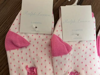Pairs Ralph Lauren Baby Girl  Pindot With Bow Crew Socks 0-6 Luni 200 MDL