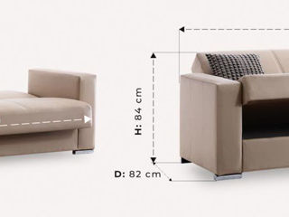 Canapea extensibilă cu 2 locuri și sertar foto 4