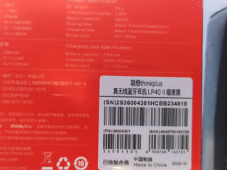 Продаются новинка беспроводные наушники Thinkplus  Lenovo LP40 II   ! foto 2