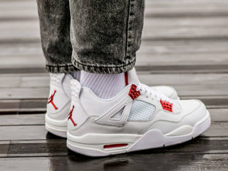 Nike Air Jordan 4 Retro White Metallic Red Unisex foto 8