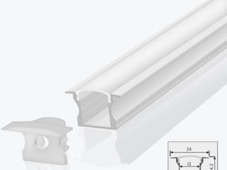 Profil din aluminiu pentru bandă LED incastrat rigips, panlight, profil LED incastrat sub tencuiala foto 9