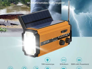 Power Bank cu Radio LED Panou Solar 5000mAh Alarma SOS etc. foto 6