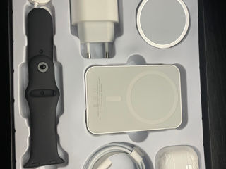 Mega box (apple watch, încărcător, căști, baterie externa magsafe, căști)